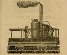 1831 drawing of a locomotive (likely the Tom Thumb) in Baltimore. 1831 drawing of a locomotive (likely the Tom Thumb) in Baltimore.
