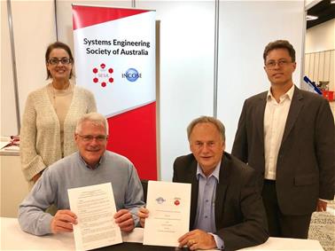 INCOSE_EA_SESA Agreement Signing ceremony between the International Council on Systems Engineering, Systems Engineering Society of Australia and Engineers Australia.