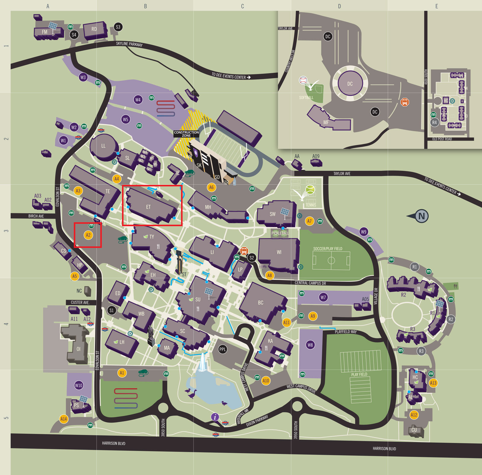 Weber State University Campus Map. 