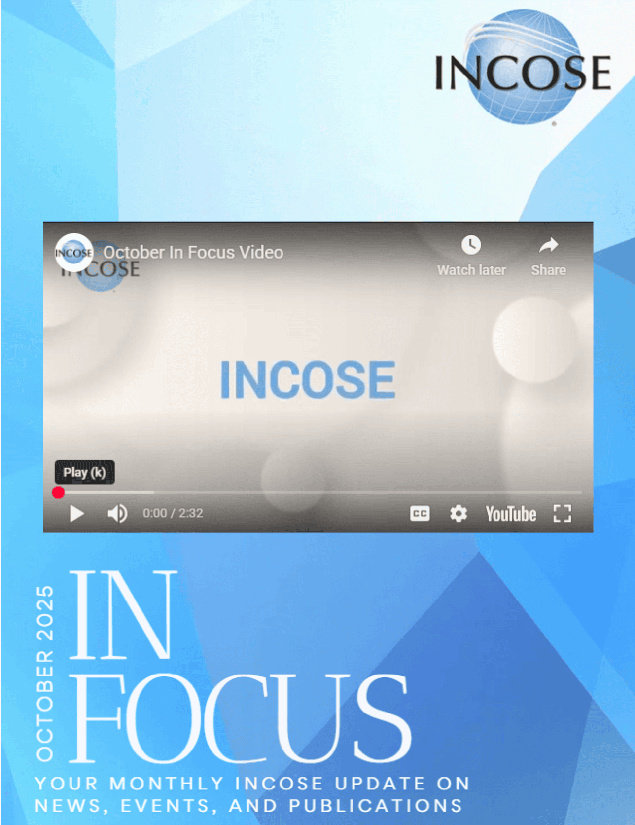 Big News Inside: INCOSE’s October In Focus Has Landed