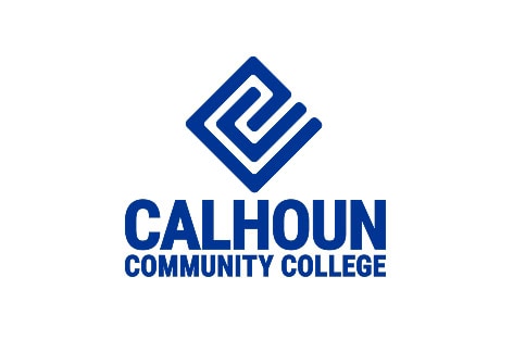 Modern logo of Calhoun Community College with geometric design and bold text.
