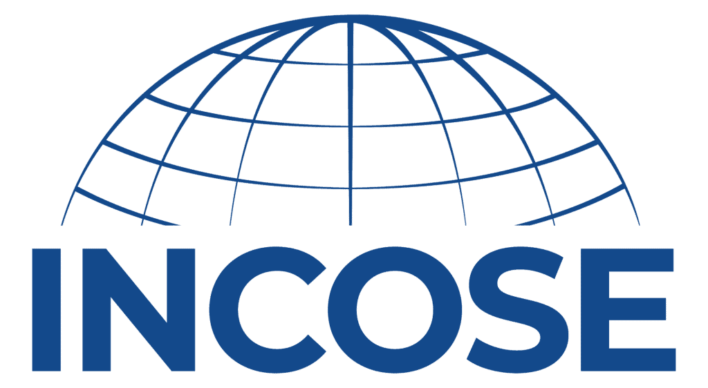 Global INCOSE logo with blue globe and text celebrating systems engineering excellence.