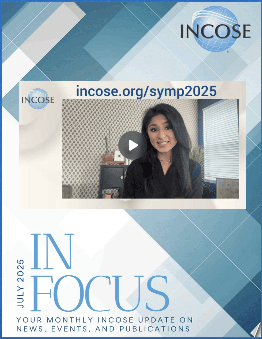 INCOSE virtual presentation on systems engineering updates for July 2025.