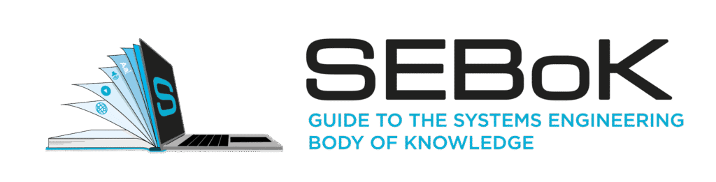 An open book transforming into a laptop with digital icons representing systems engineering.
